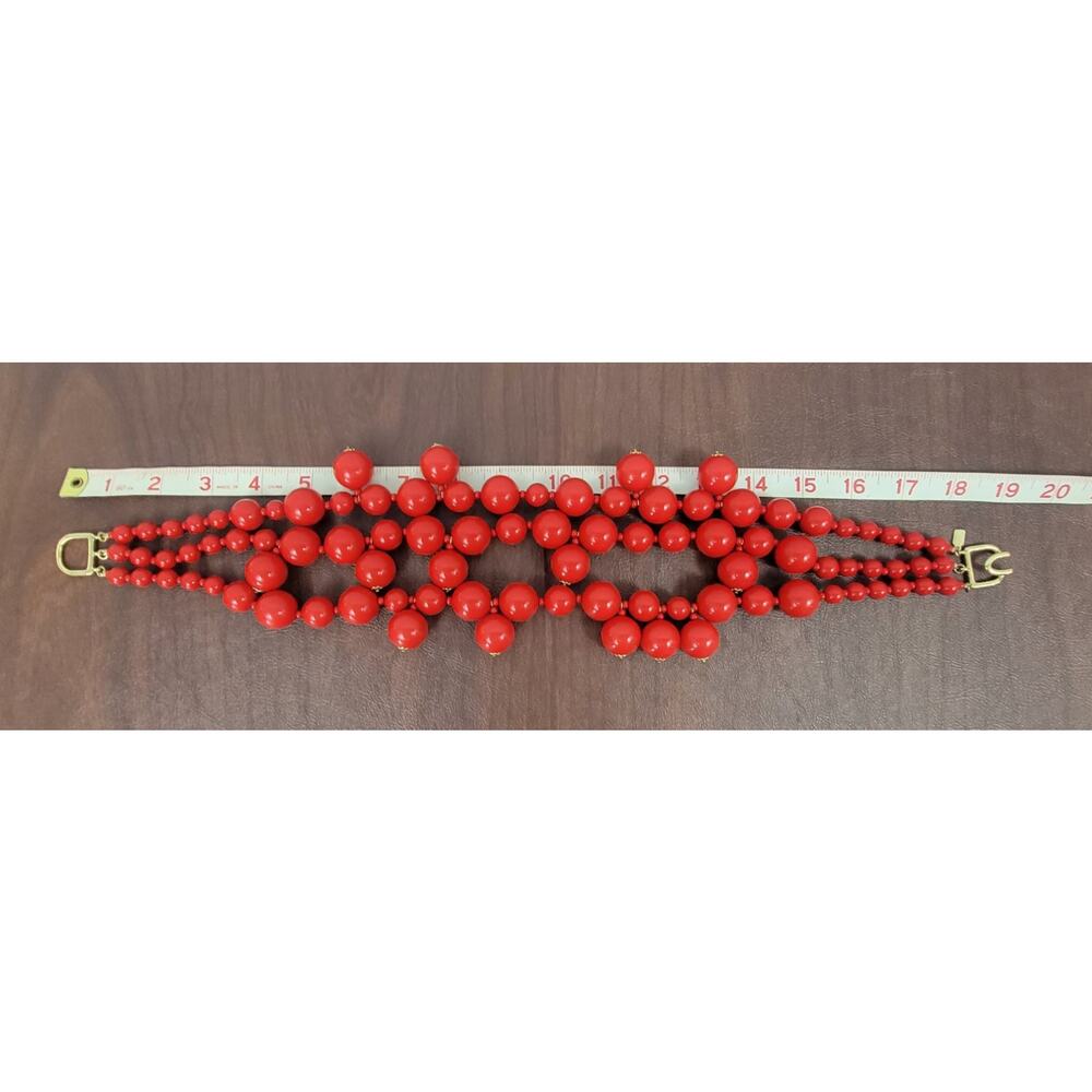 Vintage Kenneth Jay Lane Coral Cluster Necklace 3… - image 5